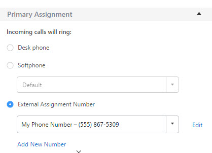 External Assignment Settings in Mitel Connect Client External Assignment Settings in Mitel Connect Client