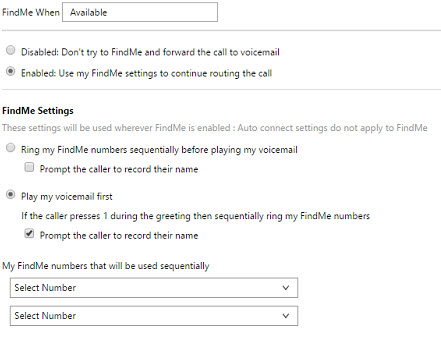 Find Me Settings in Mitel Find Me Settings in Mitel