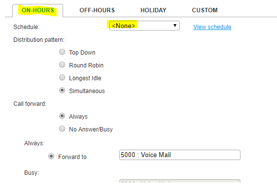off hours default call scheduling